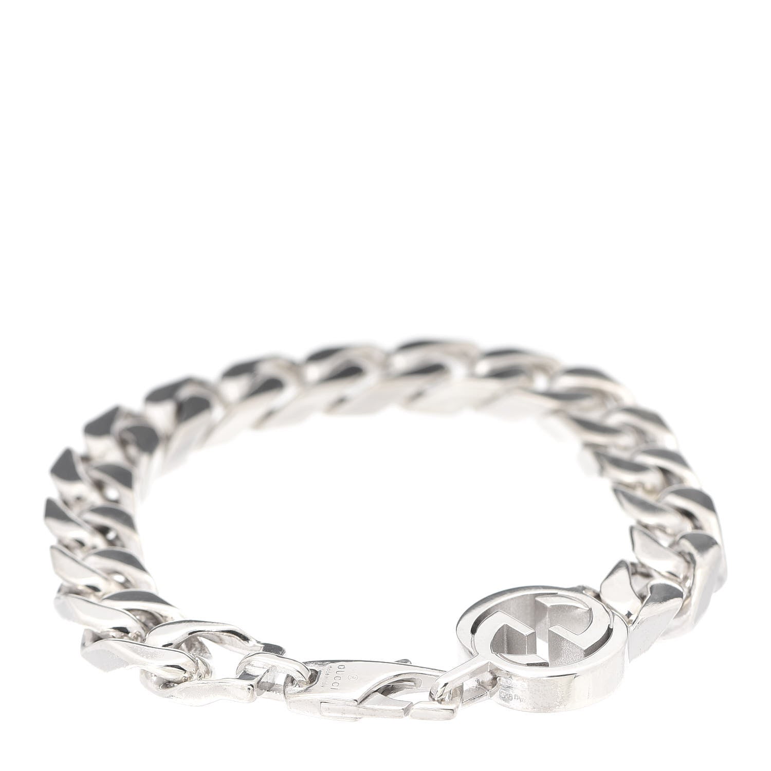 Gucci Sterling Silver Interlocking G Curb Chain Bracelet 1 of 5