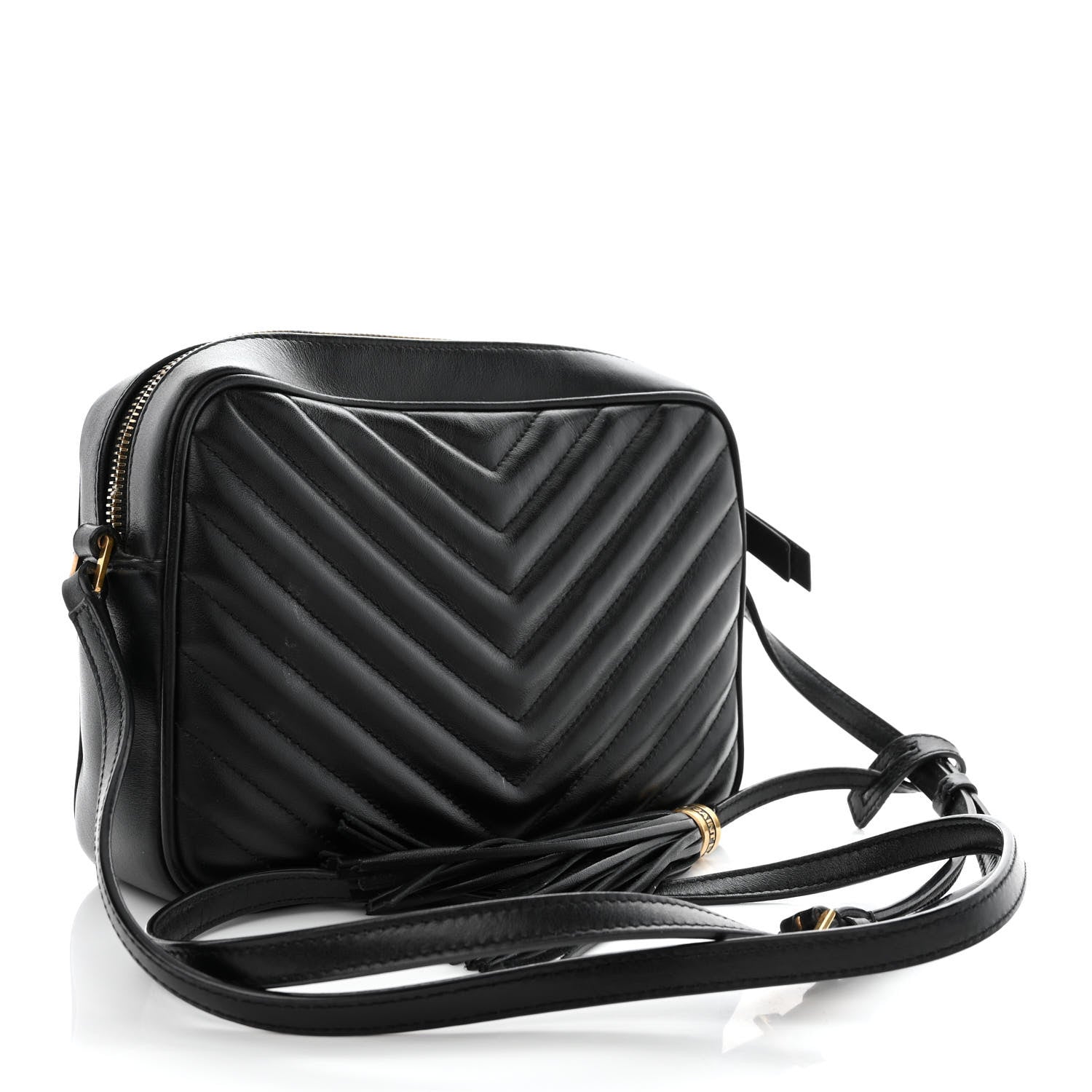 Saint Laurent Calfskin Matelasse Monogram Lou Camera Bag Black 3 of 14