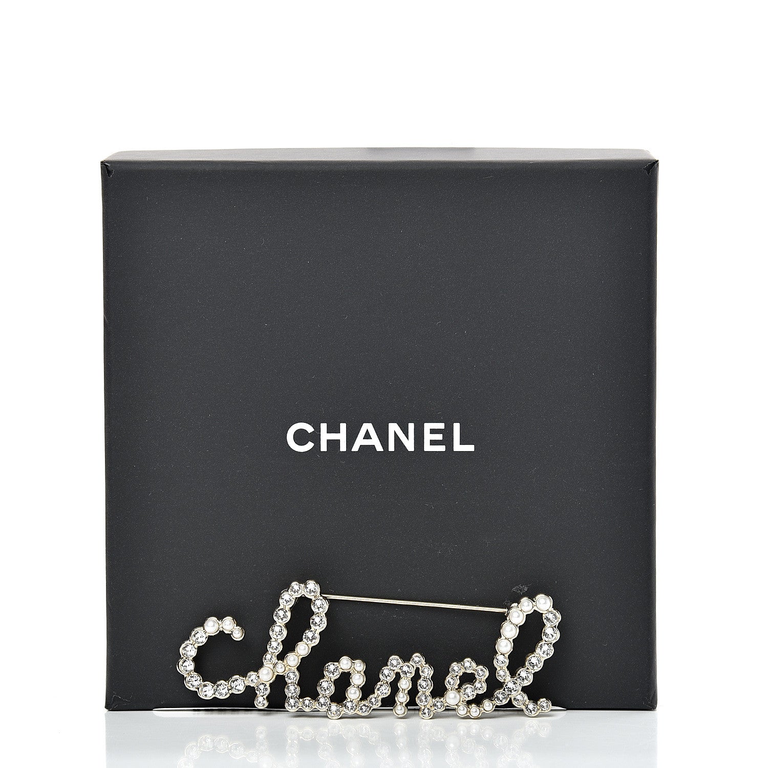 Chanel Metal Glass Swirling Pearls Brooch Pin Gold 3 of 3