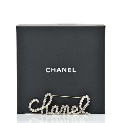 Chanel Metal Glass Swirling Pearls Brooch Pin Gold 3 of 3