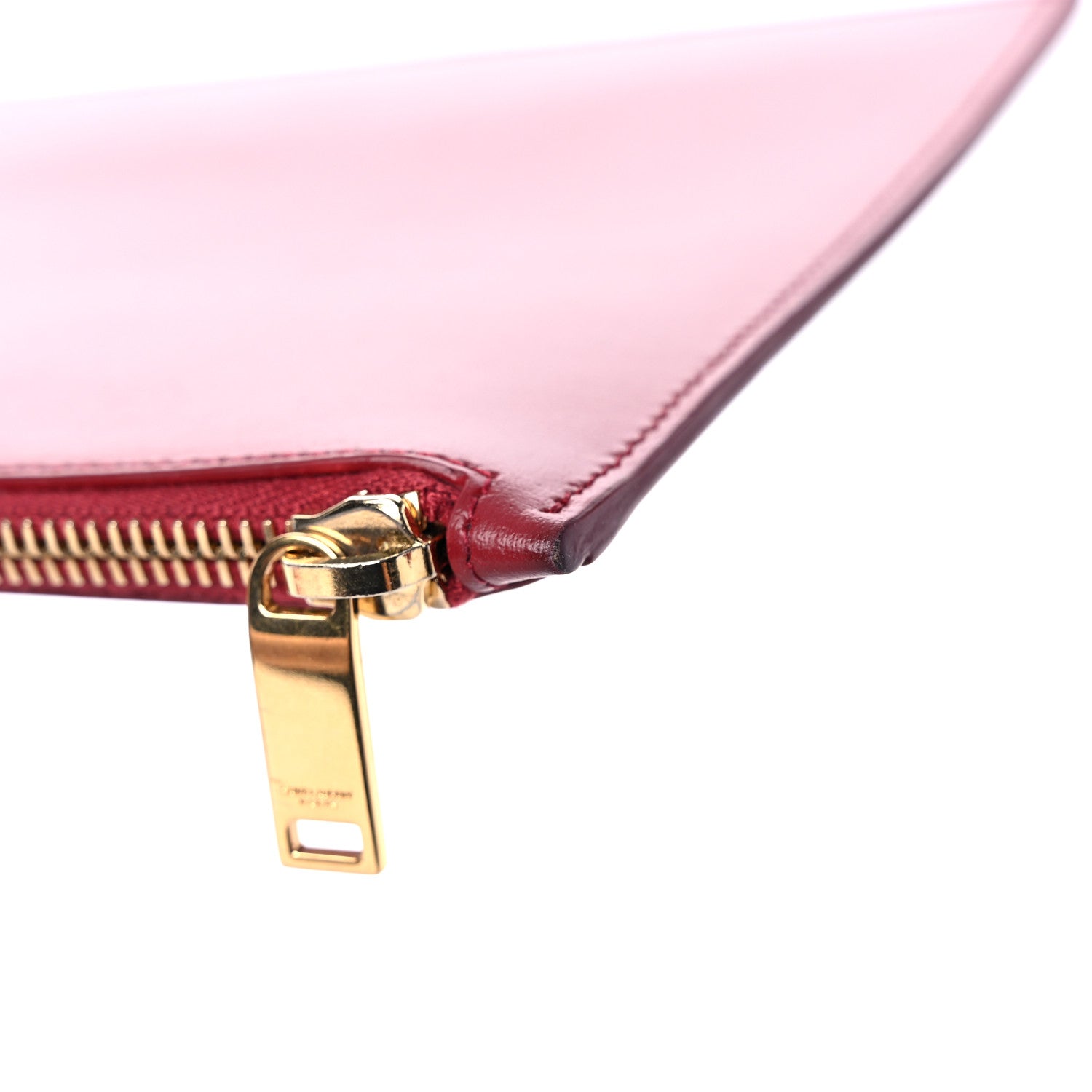 Saint Laurent Calfskin Medium Zip Clutch Red 12 of 13