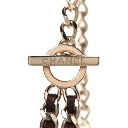 Chanel Lambskin CC Long Chain Necklace Red Gold 5 of 6