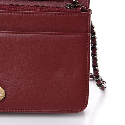 Chanel Aged Calfskin Quilted Gabrielle Wallet On Chain WOC Burgundy 8 of 13