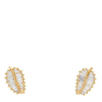 Anita Ko 18K Yellow Gold Diamond Small Palm Leaf Earrings 1 of 4