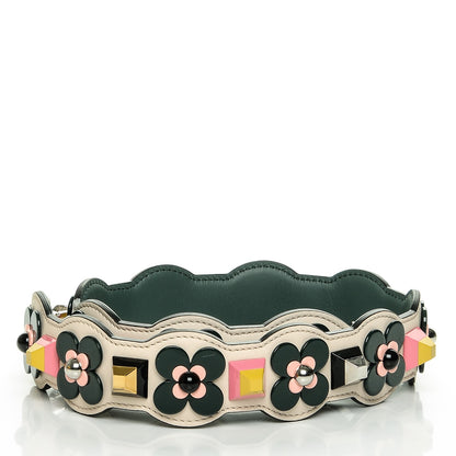 Fendi Vitello Dolce Plexiglass Flowerland Studded Strap You Camelia Multicolor 3 of 5