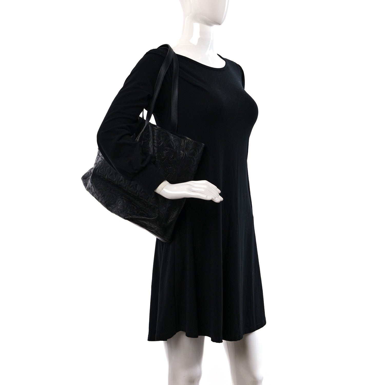 Jimmy Choo Calfskin Star Embossed Tote Black 2 of 8