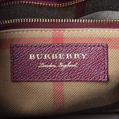 Burberry Soft Grain Calfskin Small Buckle Tote Dark Plum 6 of 12