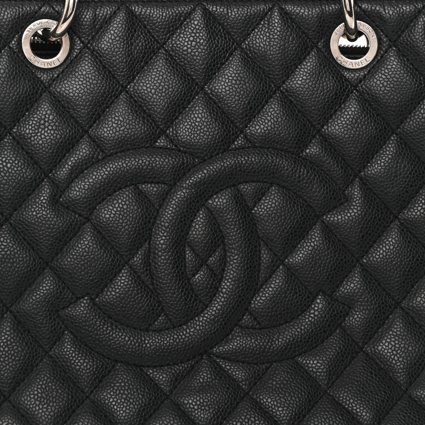 Caviar Quilted Grand Shopping Tote GST Black