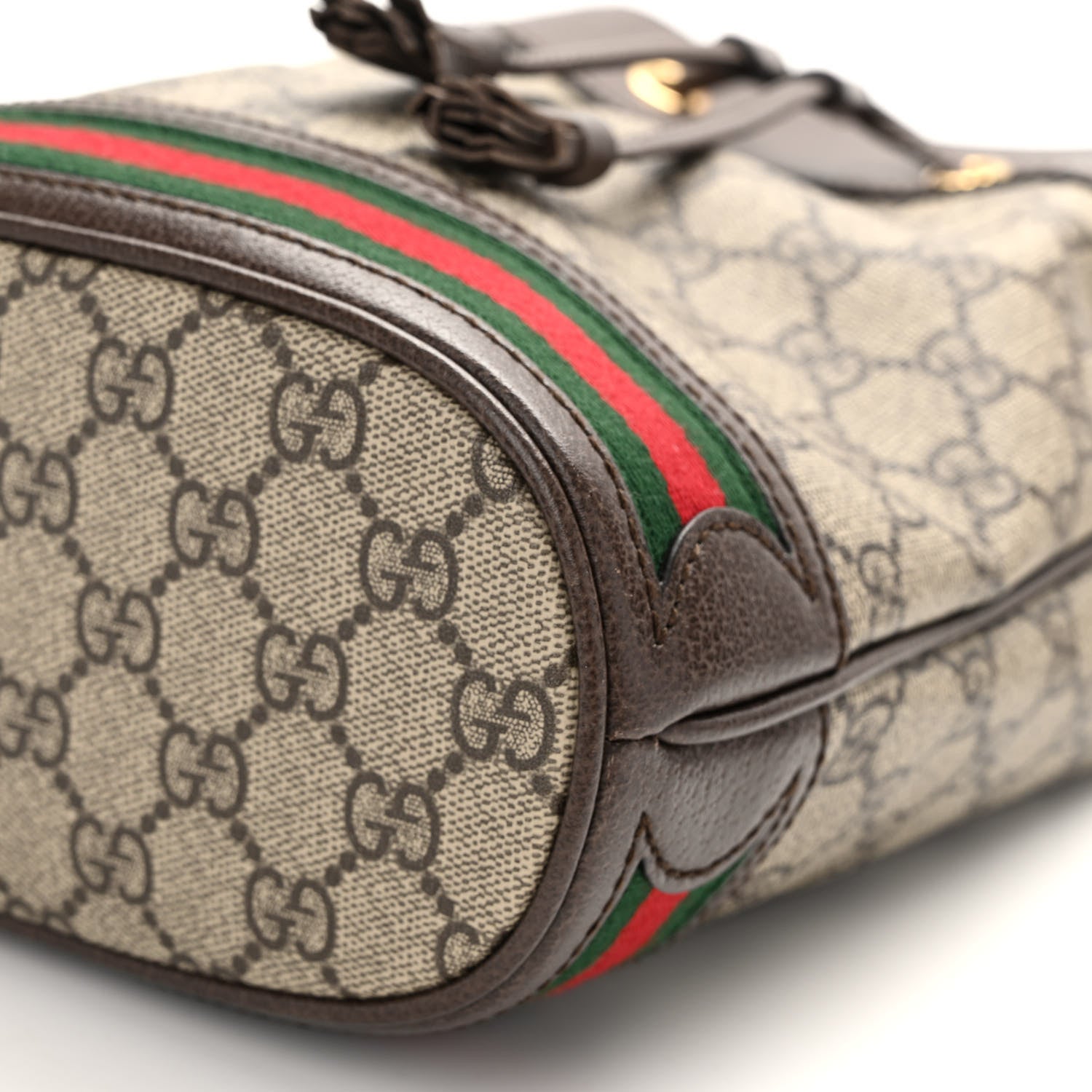Gucci GG Supreme Monogram Web Small Ophidia Bucket Bag Brown 9 of 9