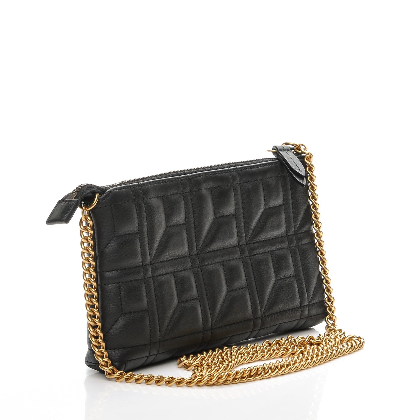 Calfskin Matelasse Mini Pearly GG Marmont Chain Bag Black