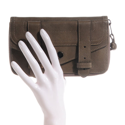 Proenza Schouler Lambskin PS1 Large Zip Around Wallet Smoke 2 of 7
