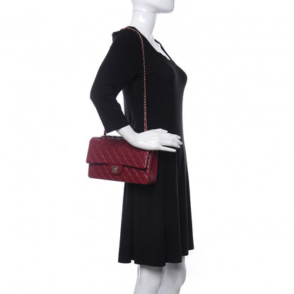 Chanel Lambskin Quilted Medium Double Flap Burgundy 2 of 11