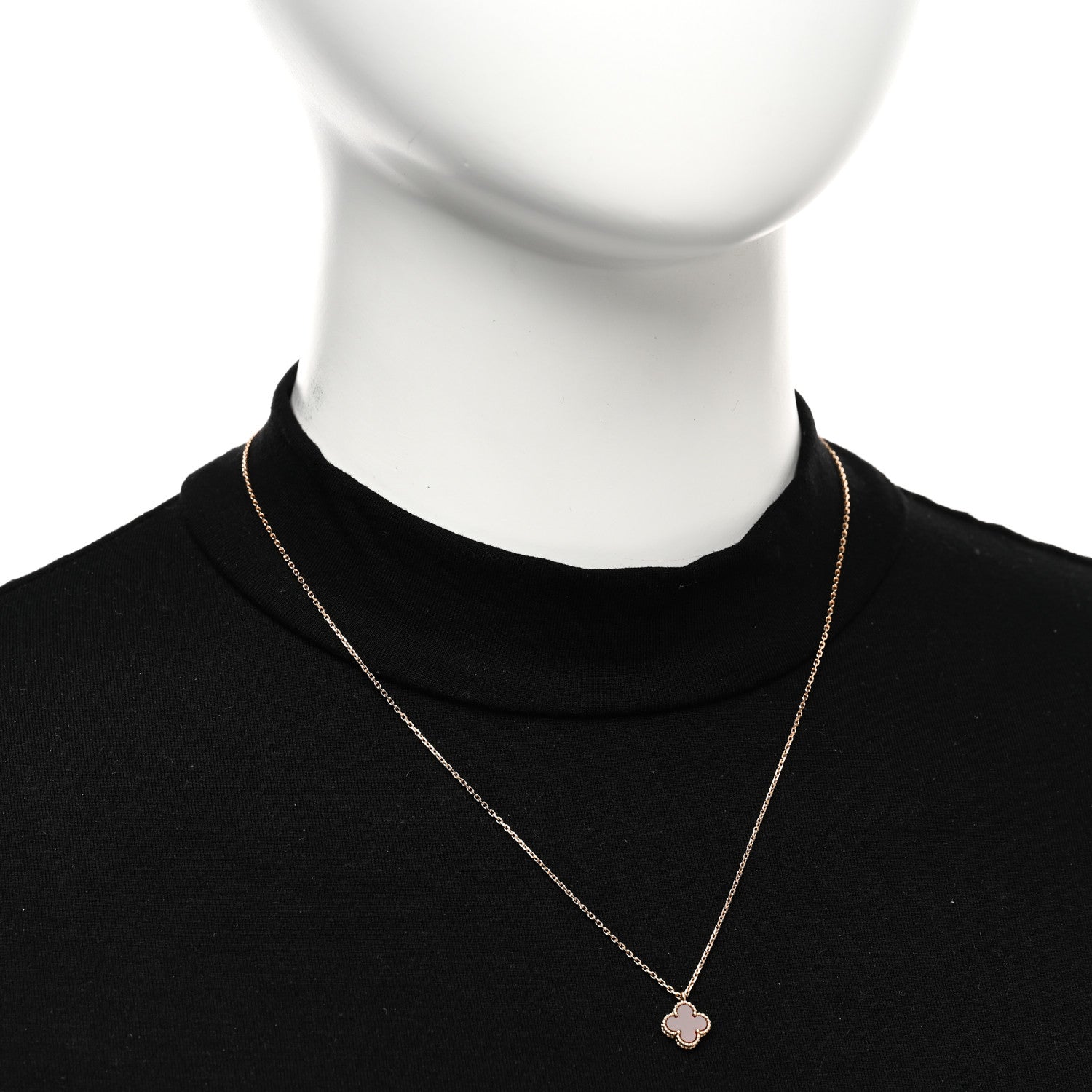 Van Cleef & Arpels 18K Rose Gold Carnelian Sweet Alhambra Pendant Necklace 2 of 5