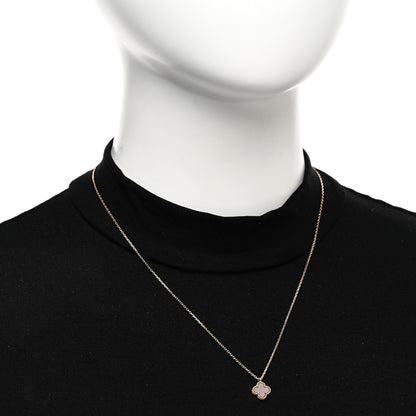 Van Cleef & Arpels 18K Rose Gold Carnelian Sweet Alhambra Pendant Necklace 2 of 5