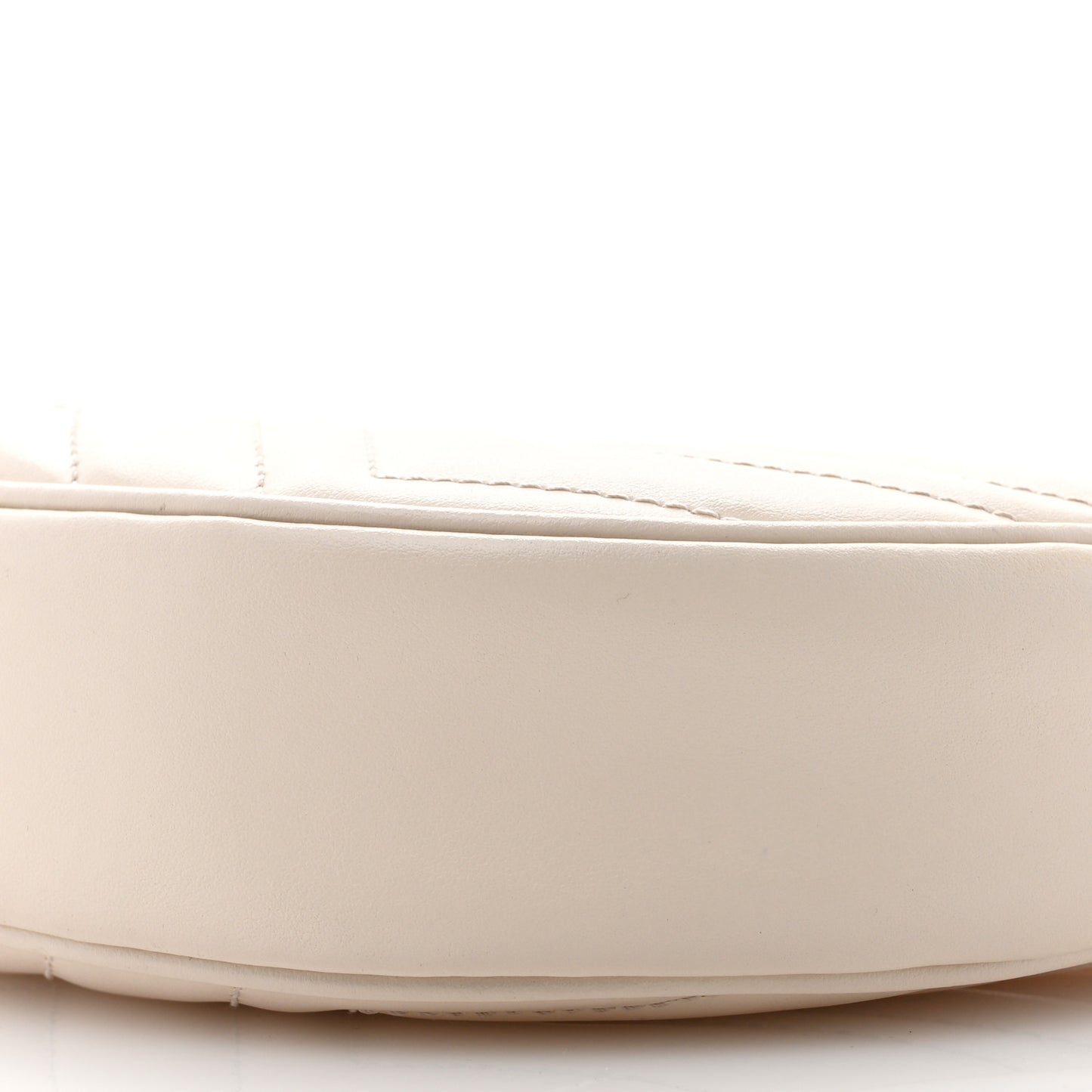 Calfskin Matelasse Chevron Mini GG Marmont Half Moon Hobo Mystic White