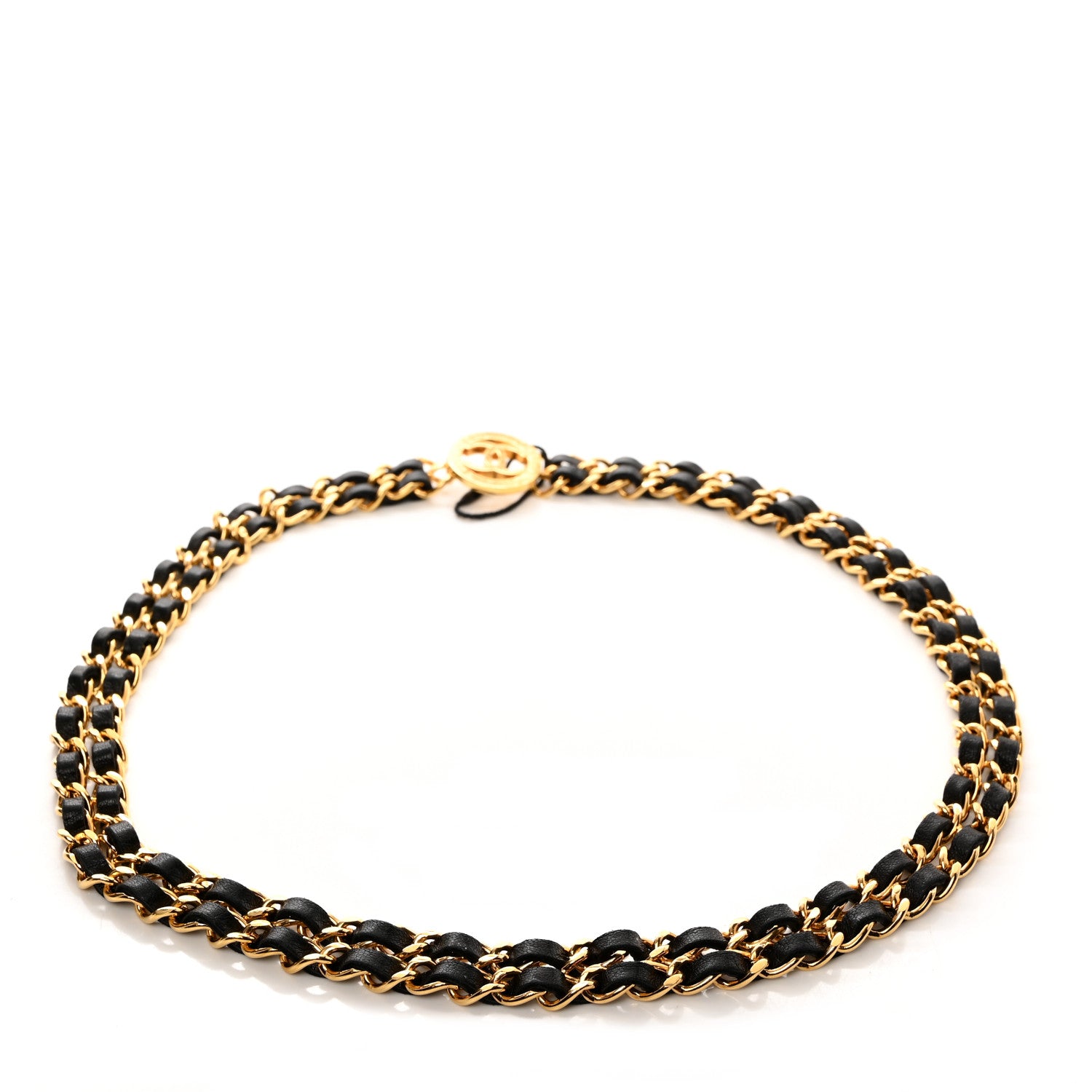 Chanel Lambskin Chain CC Medallion Belt Black Gold 2 of 4