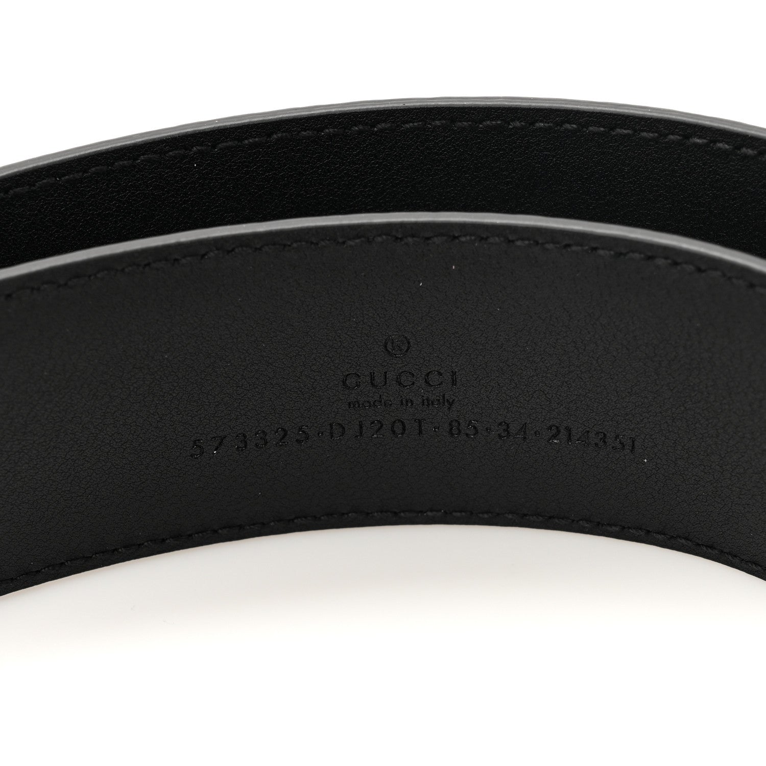 Gucci Textured Dollar Calfskin 40mm Belt 85 34 Black 4 of 4