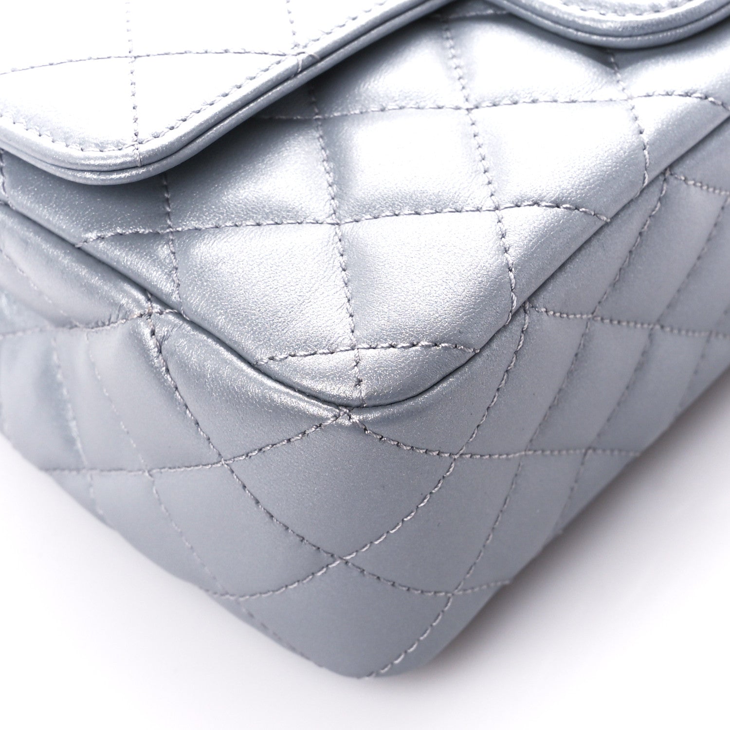 Chanel Metallic Lambskin Quilted Mini Strass On Top Flap Silvery 10 of 12