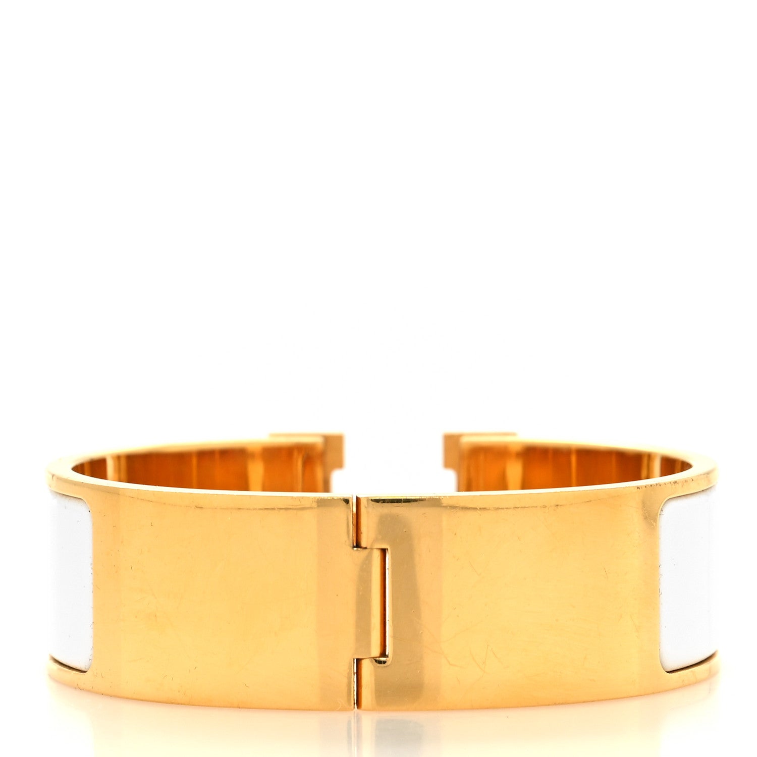 Hermes Enamel Wide Clic Clac H Bracelet GM White 3 of 5