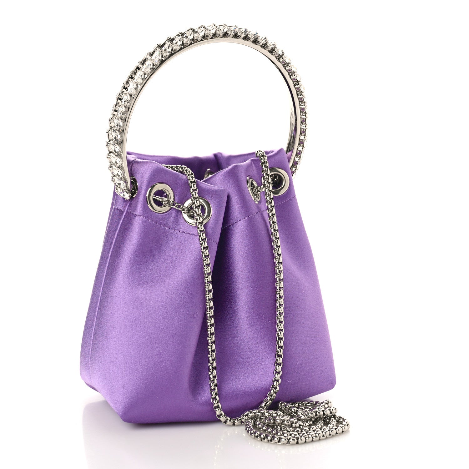 Jimmy Choo Satin Crystal Embellished Bon Bon Bag Wisteria 3 of 8
