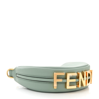 Fendi Vitello Grace New Matte Nano Fendigraphy Hobo Charm Menta 4 of 10