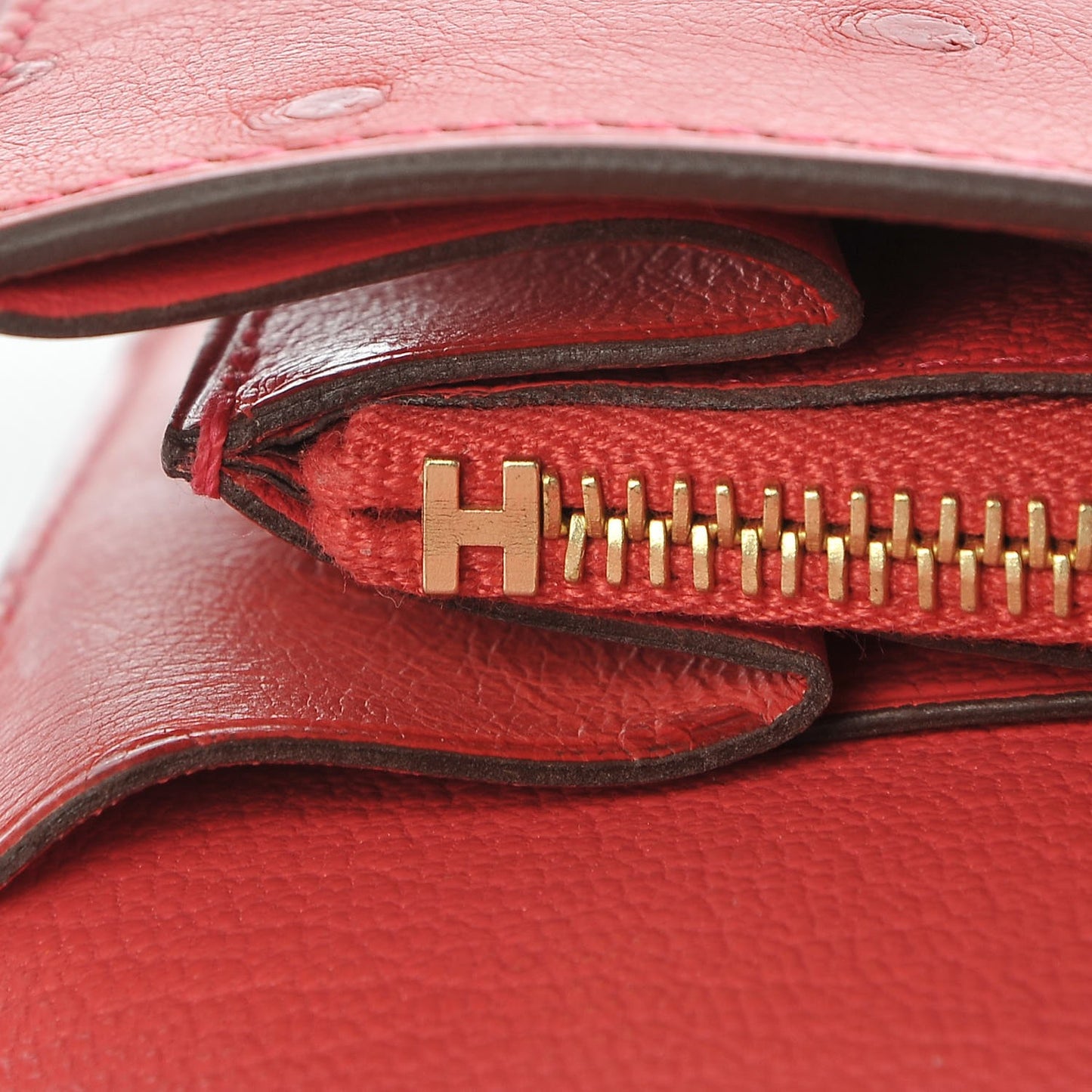 Ostrich Kelly Longue Wallet Bougainvillea