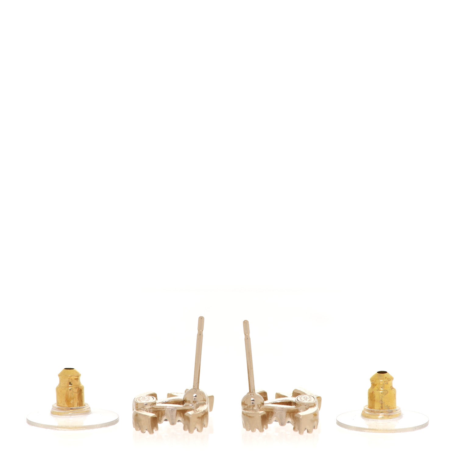 Chanel Crystal CC Starfall Earrings Gold 3 of 5
