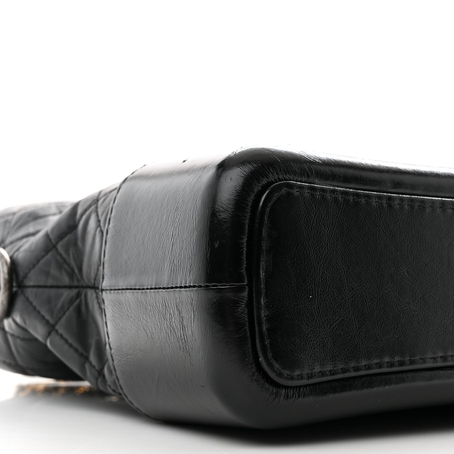 Aged Calfskin Quilted Medium Gabrielle Hobo Black