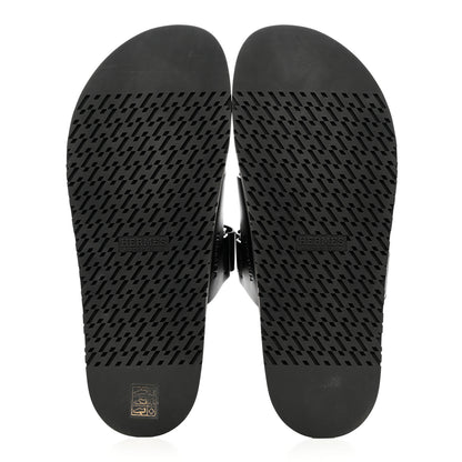 Hermes Calfskin Mens Chypre Sandals 44 Black 5 of 9