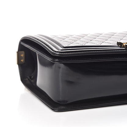 Chanel Patent Calfskin Quilted New Medium Boy Flap Black 5 of 11