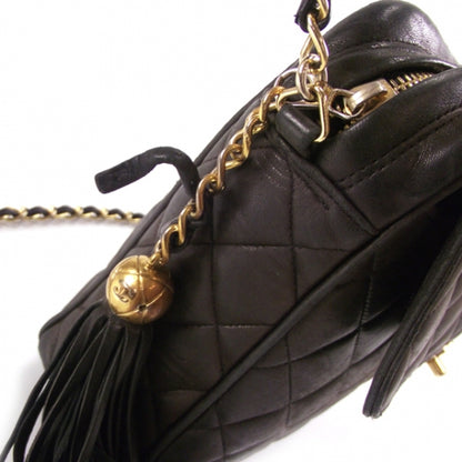 Chanel Vintage Lambskin Tassel Flap Bag Black 8 of 16