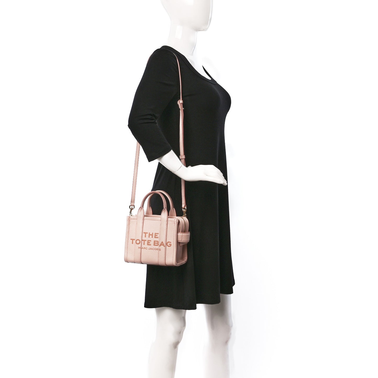 Grained Calfskin Micro The Tote Bag Rose