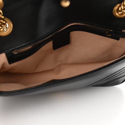 Gucci Calfskin Matelasse Small GG Marmont Shoulder Bag Black 5 of 10