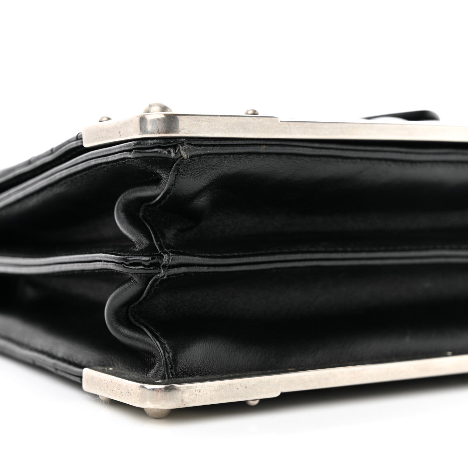 Prada Soft Calfskin Impunture Diagramme Cahier Bag Black 8 of 11