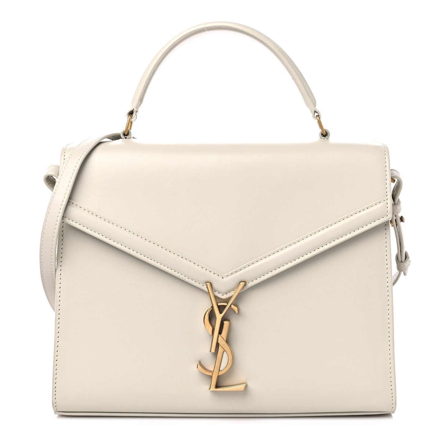 Smooth Calfskin Medium Classic Monogram Cassandra Top Handle Crema Soft