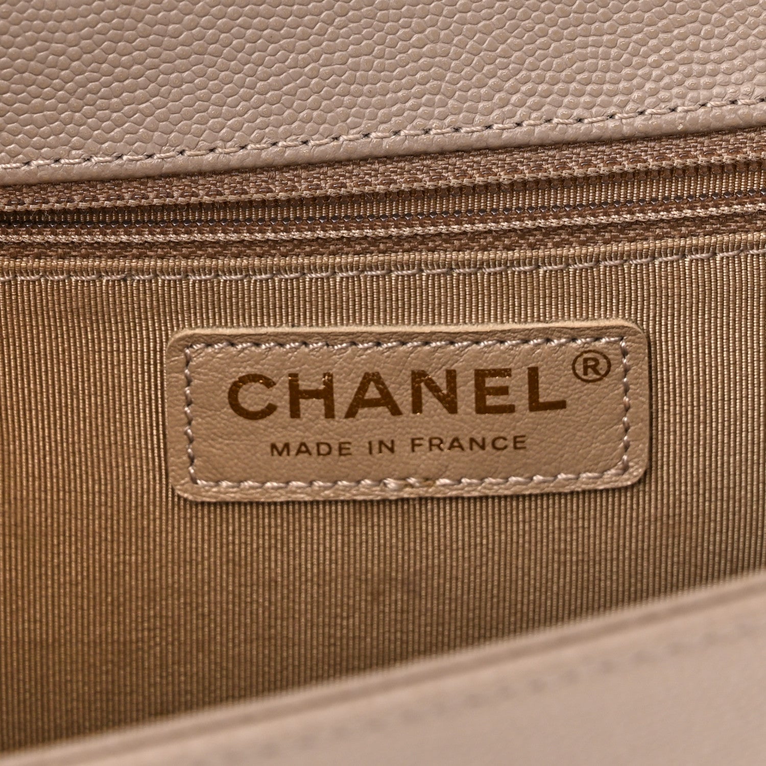 Chanel Caviar Quilted New Medium Boy Flap Dark Beige 6 of 12