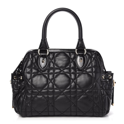 Christian Dior Lambskin Cannage 2 Dior Zip Top Satchel Black 1 of 10