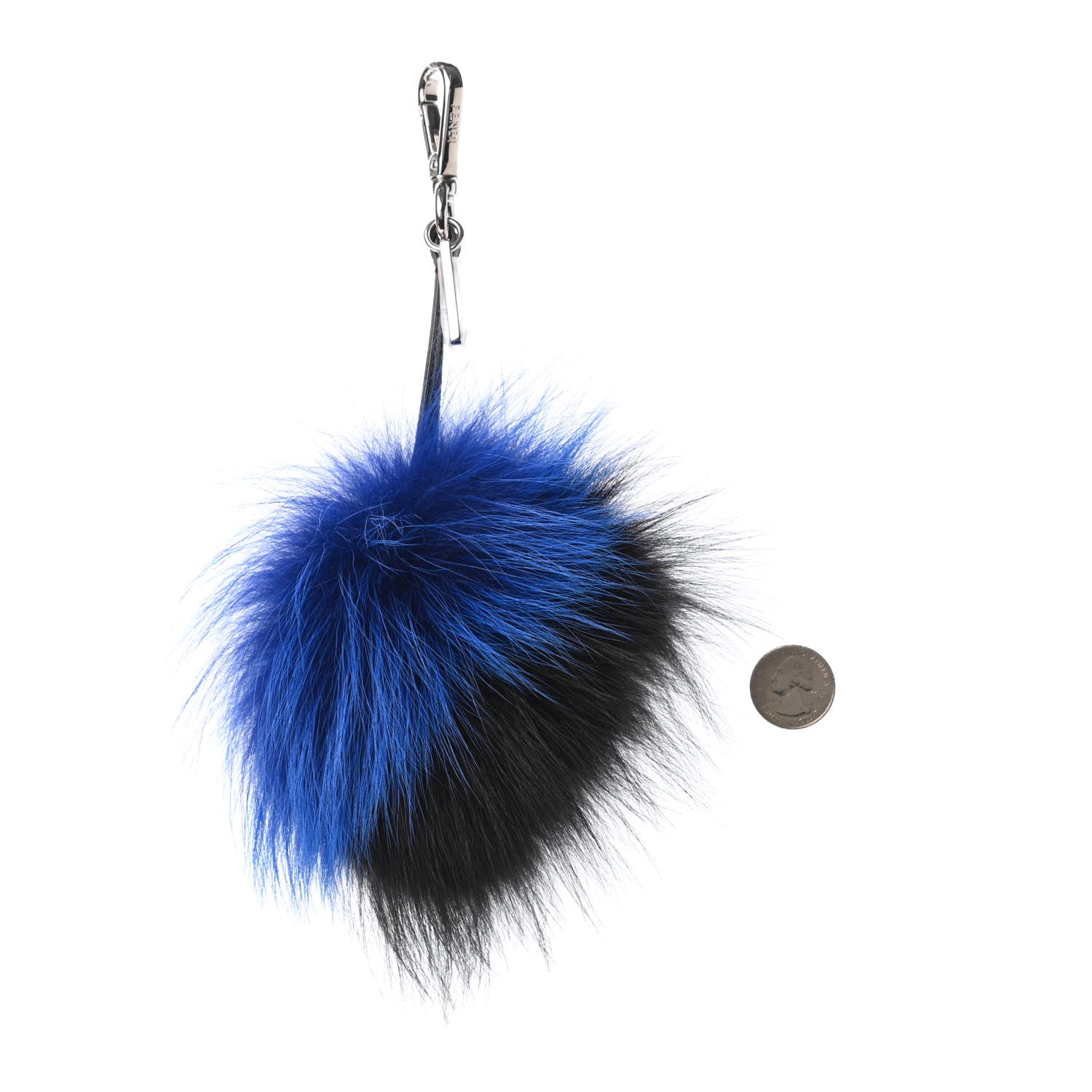 Fendi Fox Fur Monster Bag Bug Cube Charm Black Blue 2 of 3
