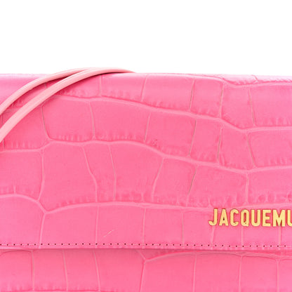 Jacquemus Calfskin Crocodile Embossed Le Riviera Pink 7 of 13