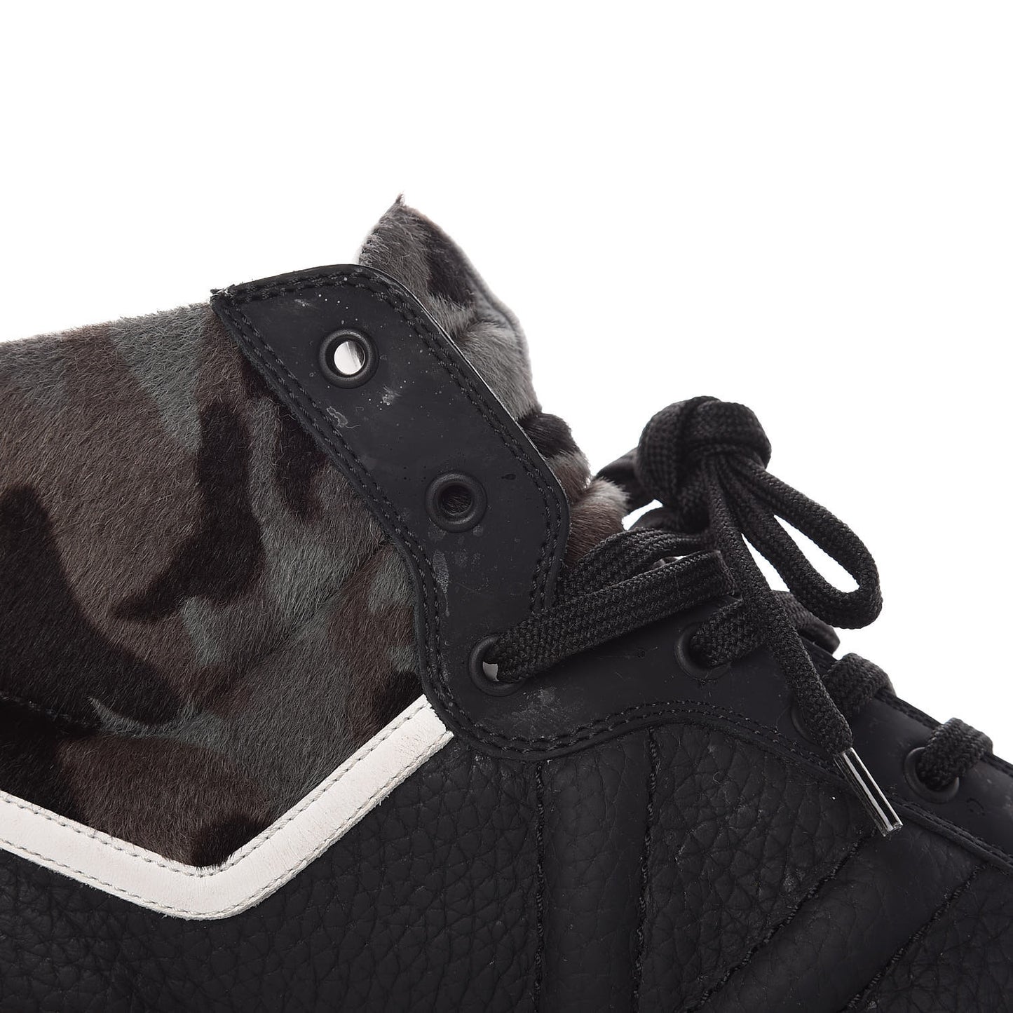Calfskin Pony Hair Camouflage Heroes Sneakers 8 Black