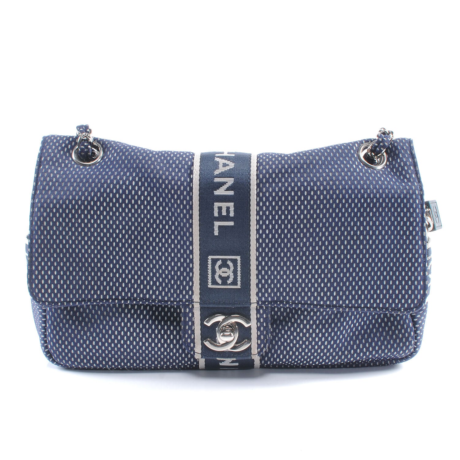 Chanel Mesh Sport Single Flap Navy 1 of 8