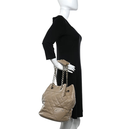 Burberry Calfskin Quilted Bucket Shoulder Bag Beige 2 of 15