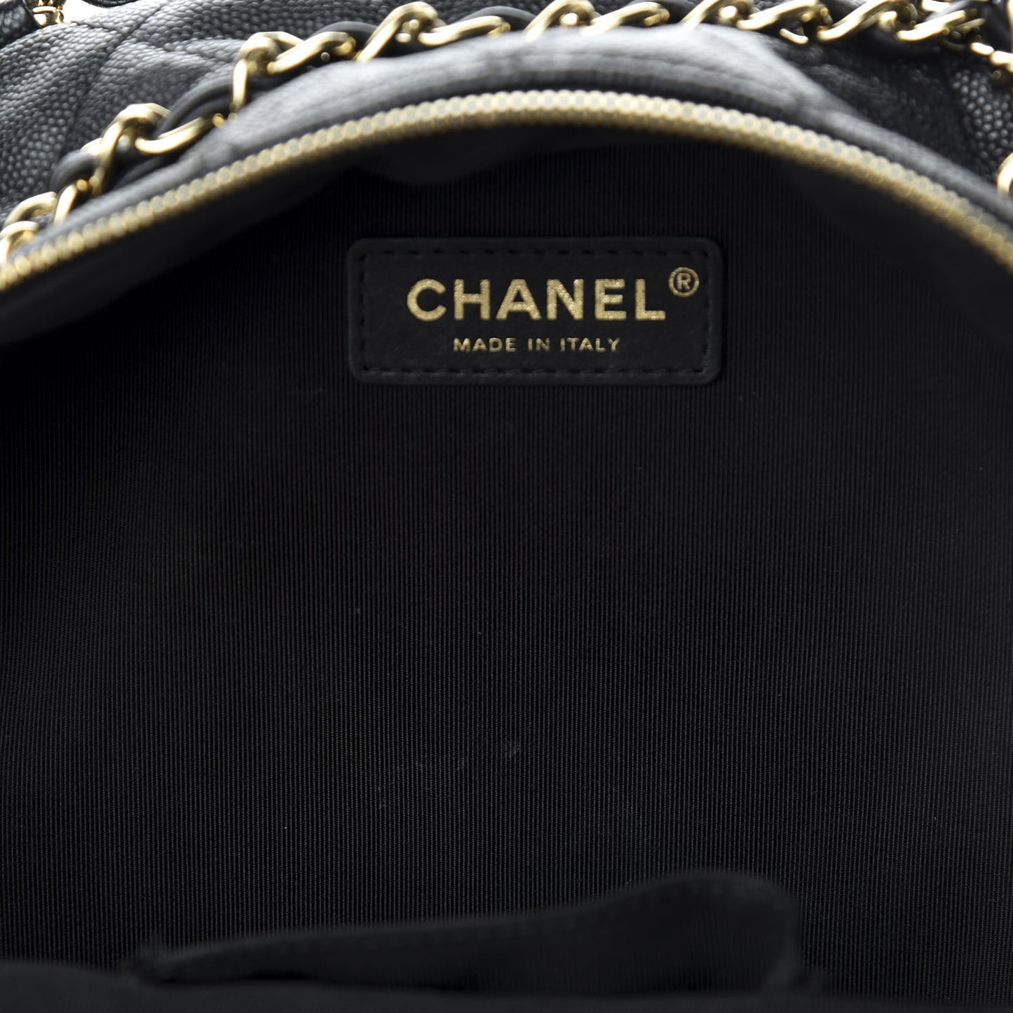 Caviar Quilted Medium Zip Around Backpack Black