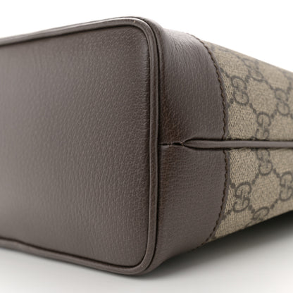 Gucci GG Supreme Monogram Textured Dollar Calfskin Web Small Ophidia Bucket Shoulder Bag Beige Ebony New Acero 10 of 14