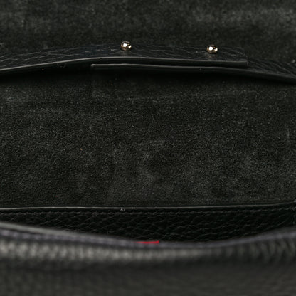 Valentino Garavani Grainy Calfskin Rockstud Double Flap Crossbody Bag Black 12 of 18