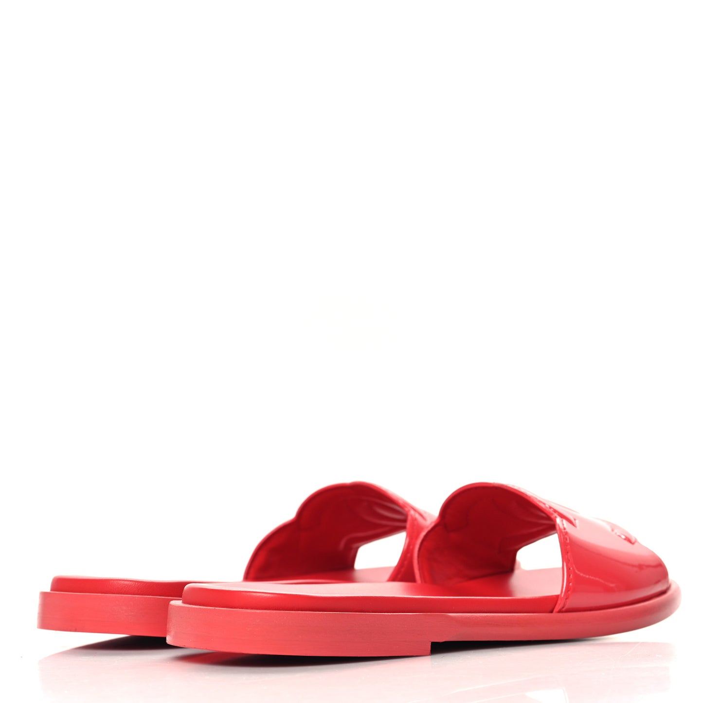 Patent Calfskin CC Slip On Mules 40 Pink