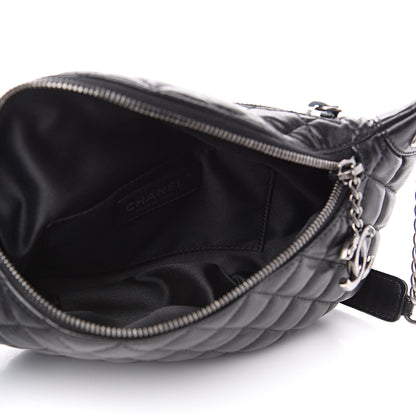 Chanel Lambskin Quilted Banane Waist Bag Fanny Pack Black 4 of 8