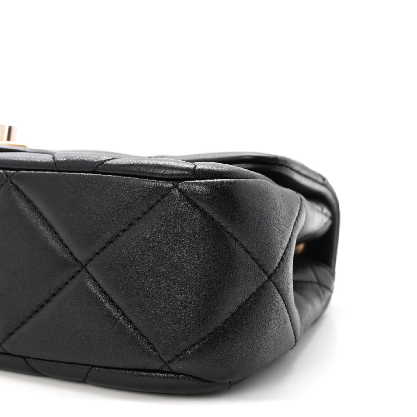 Lambskin Quilted Pearl Small Flap Black