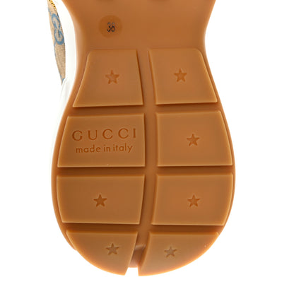 Gucci Monogram Multicolor Demetra Womens Rhyton Sneakers 38 Yellow Blue Great White Tabasco 6 of 9