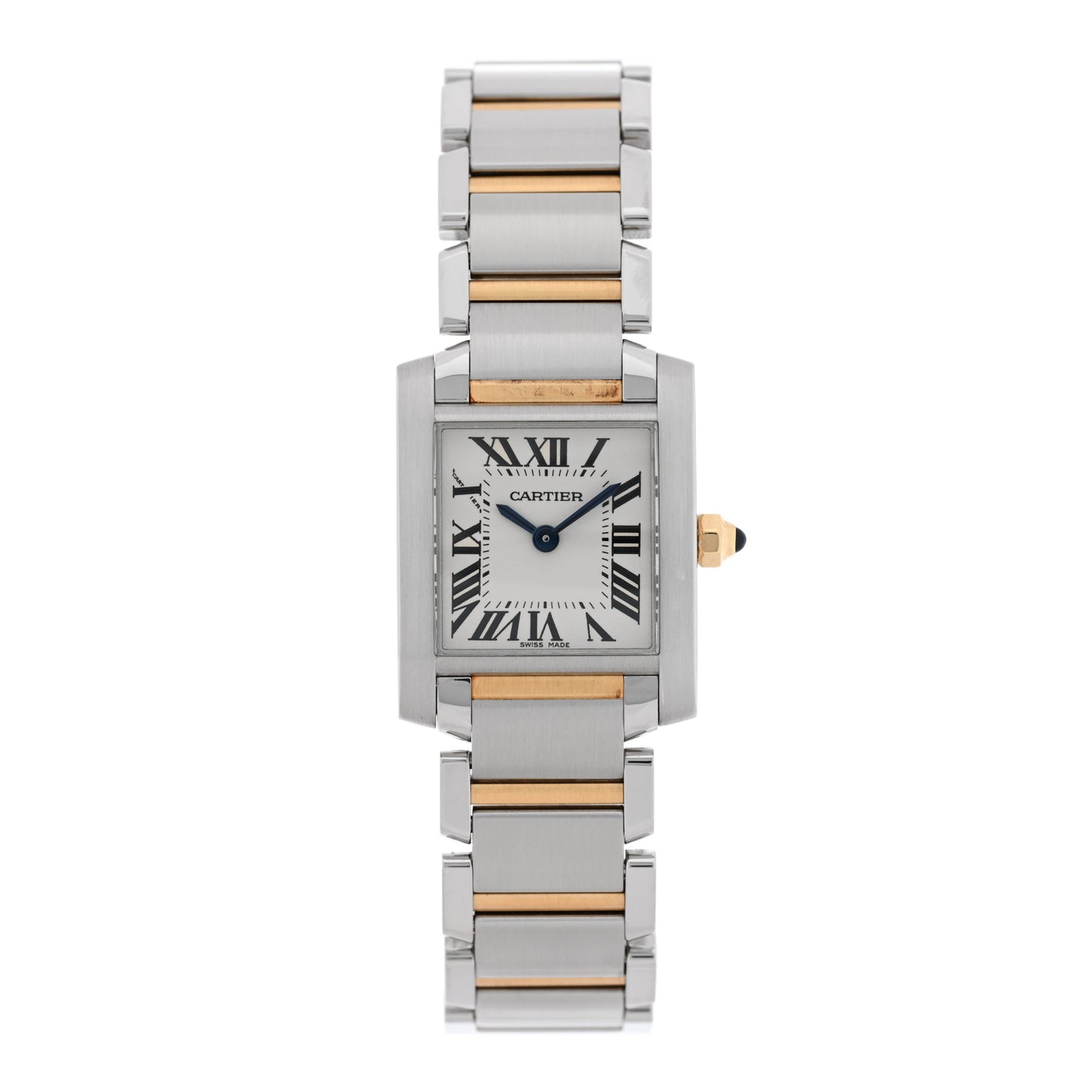 Stainless Steel 18K Yellow Gold 20mm Tank Francaise Quartz Watch